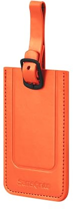 Samsonite TA Revolution - Étiquette à Bagages Lot de 2, Étiquette de Valise pour Valises et Sacs, avec sangle ajustable, carte d'adresse, volet de protection pour confidentialité, Orange