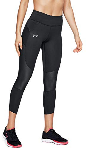 Under Armour UNDKU|Under Women UA SpeedPocket Run Crop Capri - Black/ Reflective (001), XS