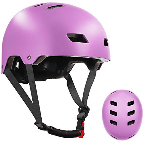 LANOVAGEAR Skaterhelm Fahrradhelm Kinderhelm Radhelm Sporthelm für Erwachsene, Jugendliche, Kinder für Fahrrad Skateboard Scooter (Lila, S)