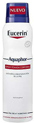 Eucerin Aquaphor Pomada Corporal en Spray (250 ml), hidratante corporal para zonas de difícil acceso enriquecido con Glicerina, crema para cuerpo hidratante para piel seca y agrietada