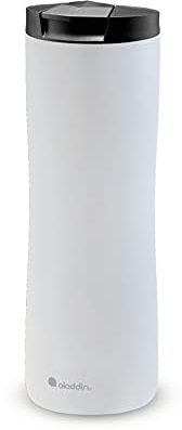 Aladdin Urban Thermavac Stainless Steel Travel Mug 0.47L Satin White – Leakproof - Double Wall Vacuum Insulated Cup - Keeps Hot for 3.5 Hours - BPA-Free - Dishwasher Safe