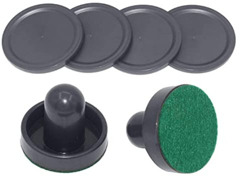 Tabletop Air Hockey Spiel, 2pcs 96mm Air Hockey Pucks Air Hockey Ersatzset Ice Hockey Pushers Pucks Paddles Tischfamilie Schwarzer Tisch Fußball