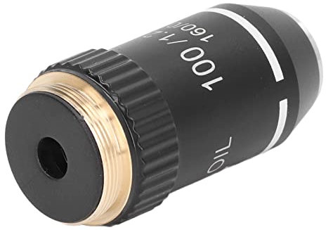 Microscope Objective Lens, 100X Magnification Lens Fine Workmanship 20.2mm Interface Shell for Biological Microscopes