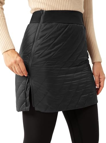 FitsT4 Sports Damen Leichte Winddichte Thermorock Damen Winter gesteppt Sport Isoliert Winter Warme Winterrock Schneeröcke Wandern Laufen Golf Ski