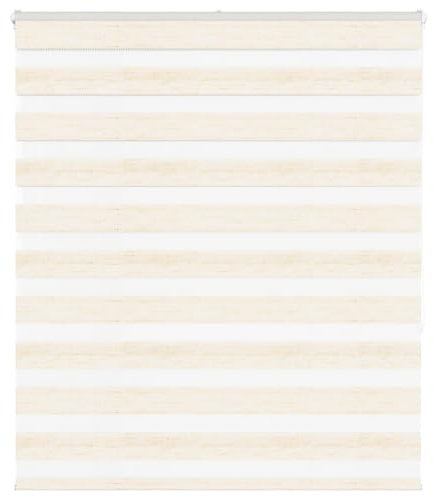 vidaXL Zebrarollo Marmorbeige 120x150cm Stoffbreite 115,9 cm Polyester, Zebra-Rollo, Doppelrollo, Zebra-Jalousie für Fenster, Doppelrollo, Zebra-Rollo