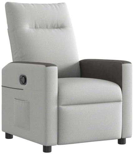 vidaXL Sillón reclinable de Tela Gris Nube, Silla reclinable, sillón reclinable para Ancianos, sillón de sofá, sillón, sillón reclinable para TV