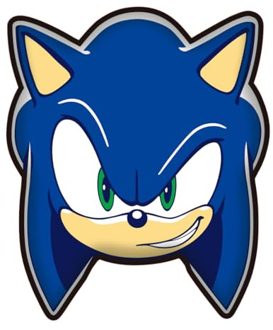 Jerry Fabrics Cuscino a Forma di Sonic the Hedgehog – 35 cm x 30 cm – Morbido Cuscino in Peluche per Bambini e Fan – Decorazione per Stanza da Gioco – Merchandising Ufficiale di Sonic – Regalo per