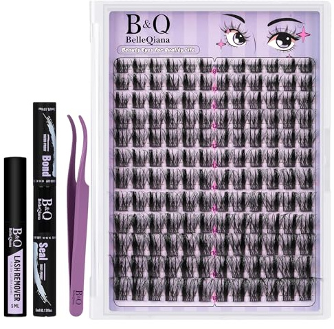 B&Q Lot d'extensions de cils artificiels à pointes latérales 8-16 mm 0,05 mm Bretelles invisibles Effet œil de chat dramatique Idéal pour les fêtes, les soirées et les occasions spéciales