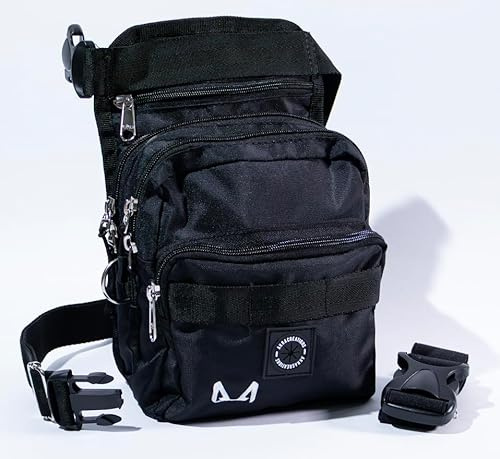 AkraCreations - Dog Training Thigh Treat Bag with Removable Insulated Sleeve and Multiple Compartments (Midnight Black)