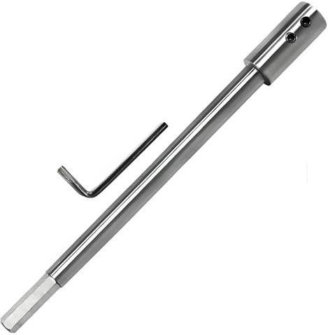 Bamyli 254 mm borrförlängning för skogsborr, 3/8 tum skaft, djupa hål och exakta genombrott, inkl. justeringsskruvar och insexnyckel