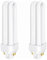 2 Pack Compact Fluorescent Lamp 220V 4 Pin 18W G24q-2 Bulb 1200LM Cool White 4000K PLC Light Bulbs 2U Double Tube Energy Saving Lamps, Non-dimmable for Office Bathroom Porch Corridor Living Room