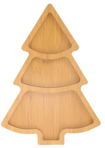 Ciieeo Wooden Christmas Tree Platter, Versatile Server Plate for Food Storage, Desserts, Fruits, and Cheese, Stylish Serving Tray,10. 89x7. 66in
