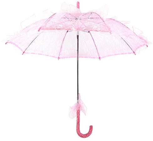 Lace Umbrella Bridal Umbrella Umbrella Vintage Bridal Tips Cotton Umbrella for Wedding Parties Dance Photography Prop, Pink