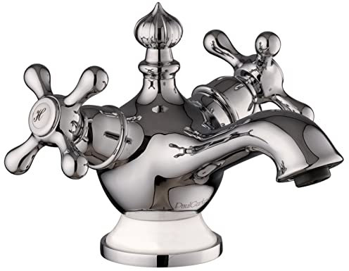 PaulGurkes Waschtischarmatur Retro Antik Zweigriffmischer klein Nostalgie Wasserhahn Zweigriffmischer