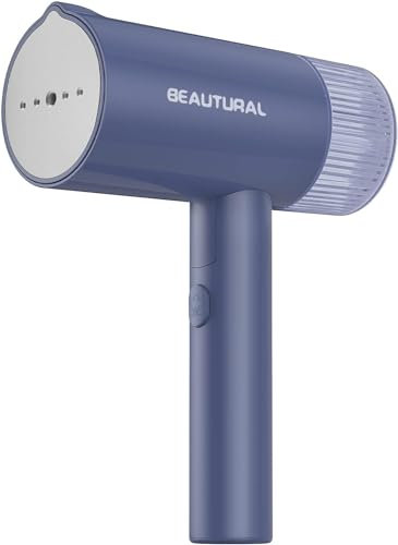 BEAUTURAL Ferro da Stiro Verticale Orizzontale a Vapore, Ferro da Stiro da Viaggio Portatile, Pieghevole, 30 Secondi di Riscaldamento Rapido, Stiratrici a Vapore Verticali per Vestiti (Blu)