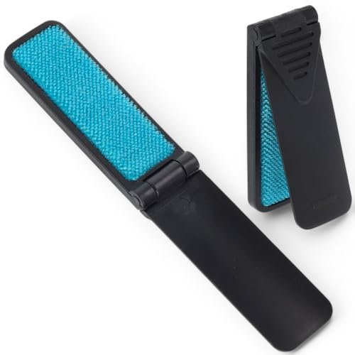 Brosse à peluches pliable avec fonction cuillère à chaussure, idéale pour les voyages et les voyages