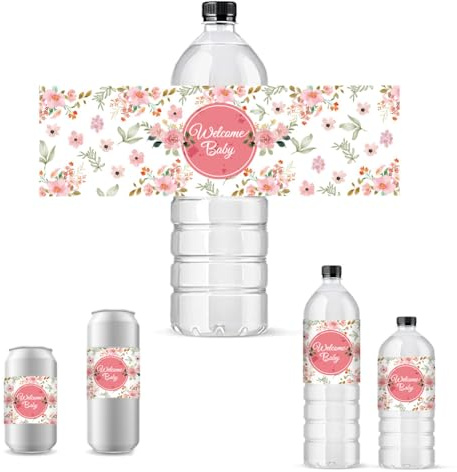 PandaHall 30pz Adesivi per Bottiglie con Fiori Etichette Personalizzate per Bottiglie D'Acqua Involucri Impermeabili per Bottiglie di Vino Etichette Autoadesive per Copertura di Champagne