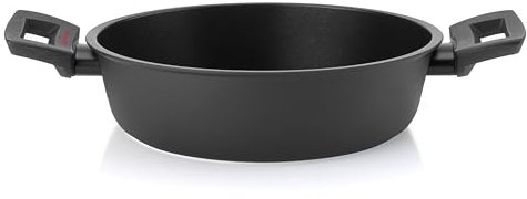 Guzzini - Tegame in alluminio antiaderente, 24 cm, Nero, COOK&PLUS