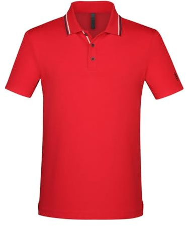 Audi Poloshirt Herren rot Audi Ringe Logo in 3D-Print Casual Look (DE/NL/SE/PL, Alphanumerisch, XXL, Regular, Regular, 1, Rot)