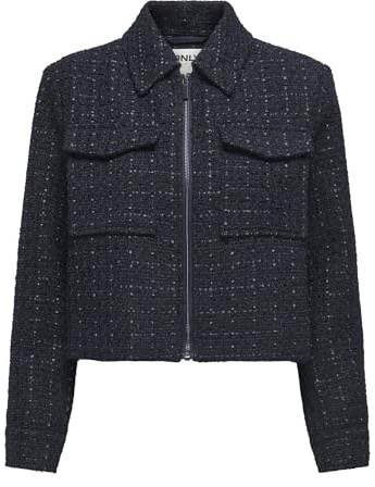 ONLY ONLSHONA L/S Boucle Shirt TLR, Blazer Bleu Marine., XS