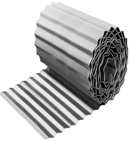 Garden Edging 12 IN x 20 FT, Heavy Duty Lawn Edging Border Galvanised Steel Landscape Edging, Flexible DIY Flower Bed Edging, Tree Surrounds, Garden Plant Border - Silver