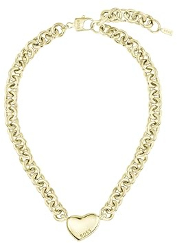 HBJ BOSS Jewelry Gliederhalskette für Damen Kollektion HONEY LOVE in Gelbgold mit einem Herz-Anhänger - 1580637