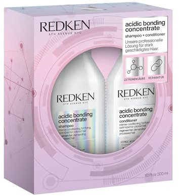 Redken Pflegeset für Schutz vor Farbverlust, Konzentrierte All-In-One Formel, Acidic Bonding Concentrate Shampoo 300 ml & Conditioner 300 ml
