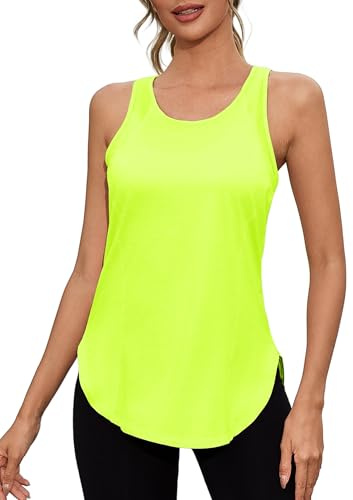 Gyabnw Débardeur de Sport Femme Léger et Confortable Tee Shirt sans Manches Yoga T-Shirt Fitness Respirant et à Séchage Rapide