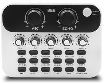 Bamberg Scheda Audio Live V8 Mini Interfaccia Audio Podcast Mixer Adatta per PC Computer Telefono Trasmissione Registrazione Effetti, Lavorazione Fine Resistente.