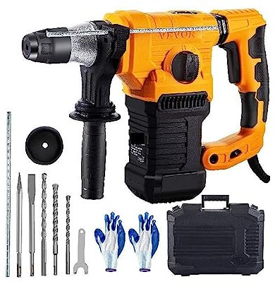 Taladro percutor rotativo de 1500W, perforación máxima, 32mm, SDS Plus, martillo neumático de demolición, perforador de hormigón eléctrico de 4 modos Herramientas eléctricas, de jardín y manuales