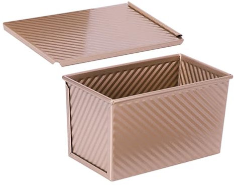 YUGSHNKFC Teglie rettangolari per pagnotta con coperchi Contenitore antiaderente per torte con coperchio in acciaio