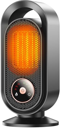 FELIXIZ Heizlüfter, Keramik Heizstrahler, Elektroheizung: Energiesparend mit 3 Heizstufen, 4H Timer, Berührungssteuerung, Überhitzungs- & Kippschutz, Tragbarer Heizkörper für Bad, Zimmer, Büro