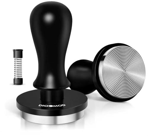 Dioomod 51mm Espresso Tamper – Spring Loaded Coffee Tamper Tool with 30lbs Pressure, Stainless Steel Flat Base for 51mm Portafilter Basket, Barista Accessories