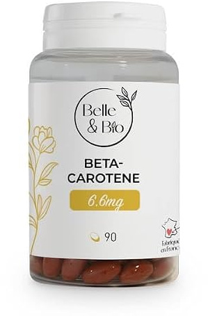 Bêta-Carotène 90 Capsules – Peau & Préparation Solaire – Antioxydants & Éclat du Teint – Provitamine A Naturelle – Avec Vitamine E – 100% Végétal – Fabriqué en France – Belle & Bio