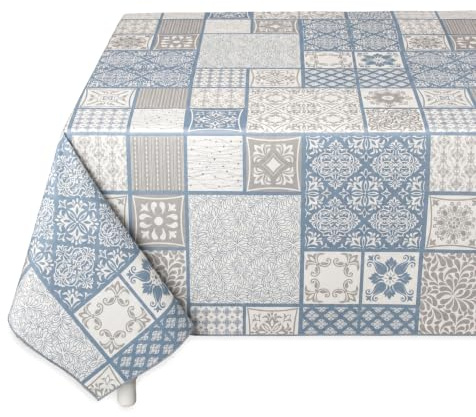 DH DREAMER HOME Mantel de Hule Estampado 2 mm de Espuma PVC, Impermeable y Acolchado Tipo Muletón, Protector de Mesa Antimanchas Fácil de Limpiar, Certificado Oeko-Tex 180x140cm
