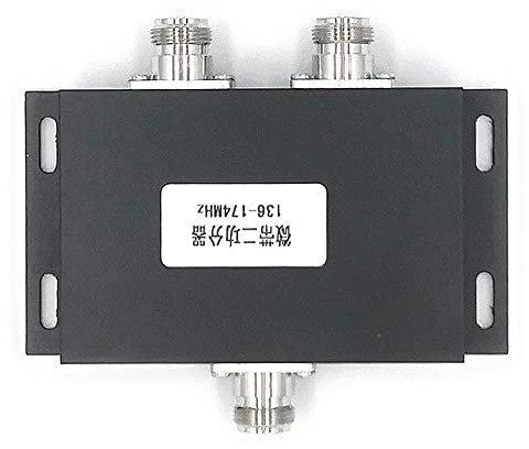 Fumei 2 Way VHF 136-174MHz Antenna Power Splitter 50W Two Way Radio Repeater Power Divider with N Female connectors
