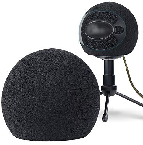 YOUSHARES Blue Snowball Pop Filter - Customizing Microphone Windscreen Foam Cover for Improve Blue Snowball iCE Mic Audio Quality (Black)