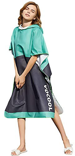 LumiSyne Poncho Plage à Capuche Serviette De Bain en Microfibre Peignoir De Bain à Rayures d'impression De Mode Séchage Rapide Serviette De Sport Changement De Peignoir Couverture De Plage