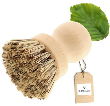HOFMEISTER® Topfbürste Naturborste Holz - robuste und nachhaltige Spülbürste ohne Aufdruck, echt Union, 5 cm