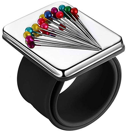 BOBOZHONG Magnetisches Silikon-Armband,1PCS Armnadelkissen magnetisch,Magnetisch Nadelkissen Armband, quadratisches Nadelkissen mit Silikon-Armband-Armband für DIY-Stickerei-Haarspangen