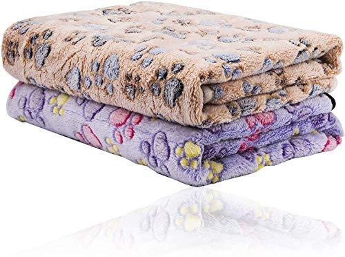 Hundedecken Set mit 2 Stück, saugfähig, weich und waschbar (76 cm x 52 cm), Hundehandtücher, Mikrofaser-Handtuch für Haustiere (zufällige Farbe)