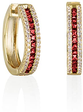 Namana Hoop Earrings for Women with Coloured Stones, Silver or Gold Earrings for Women with Coloured Stones, Coloured Gemstone Earrings for Women, Jewellery Gifts for Women with Gift Box