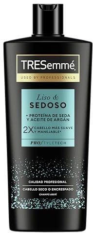 TRESemmé - Champú Liso & Sedoso para Cabellos Secos y Encrespados con Proteínas de Seda y Aceite de Argán, Suaviza e Hidrata, 685 ml