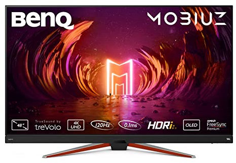 BenQ MOBIUZ EX480UZ OLED Gaming Monitor 48 4K, 120Hz, 0,1ms, HDMI 2.1, FreeSync Premium, 98% DCI-P3, True Color, Light Tuner, Black eQualizer, HDRi, Ultrawide, AMD VRR, Eye-Care, Lautsprecher 2.1