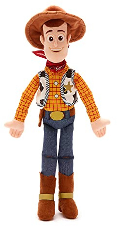 Disney Store Offizielle mittelgroße Kuschelpuppe Woody, Toy Story, 47 cm, Kuschelpuppe, Cowboy im typischen Outfit mit Stickereien und weicher Oberfläche