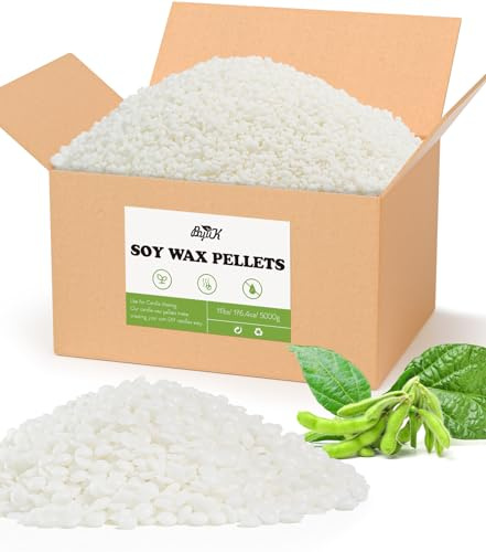 Soy Wax, BOYUJK Premium Natural Candle Wax, 100% Soy Wax for Candle Making from Organic Farm, No additives, Harmless and Pure (5KG)