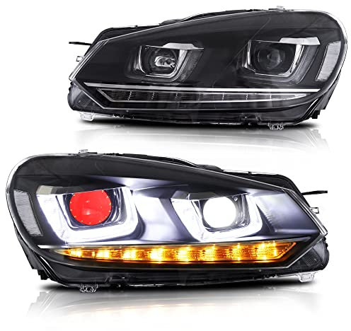 VLAND Scheinwerfer Ersatz für Golf 6 MK6 TSI 2008-2013 (passt nicht für GTI/R/TDI) Frontscheinwerfer, (DEMON EYES)