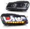 VLAND Scheinwerfer Ersatz für Golf 6 MK6 TSI 2008-2013 (passt nicht für GTI/R/TDI) Frontscheinwerfer, (DEMON EYES)