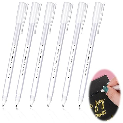 Adhesive Glue Pens Crafting Quick Dry Glue Pens for Crafting Fabric Pen for Scrapbooking Liquid Glue Sticks Pens for Die-Cuts Glitter Card Making, Papercrafts, School Office Supplies, 6 Pcs