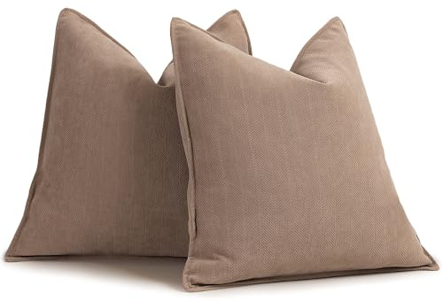 ZWJD Cushion Covers 60x60 Set Of 2 Chenille Cushion Cover Sofa Cushions Pillowcases With An Elegant Design, Soft And Luxurious Decorative Throw Pillows For The Couch, Bed And Home Decoration